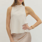 The Graycen Gold Ring Accent Halter Top