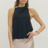 The Graycen Gold Ring Accent Halter Top