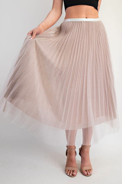 the Allesia Rose Sparkle Mesh Skirt