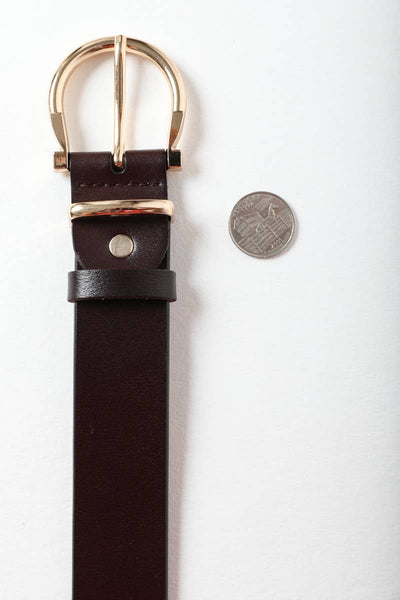 Horseshoe Gold Buckle Belt – Black