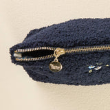 Navy Teddy Pouch-Dainty Floral