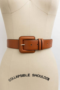 Square Buckle Belt - Cognac