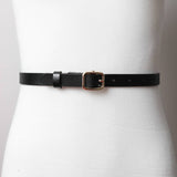 Black Skinny Leather Belt