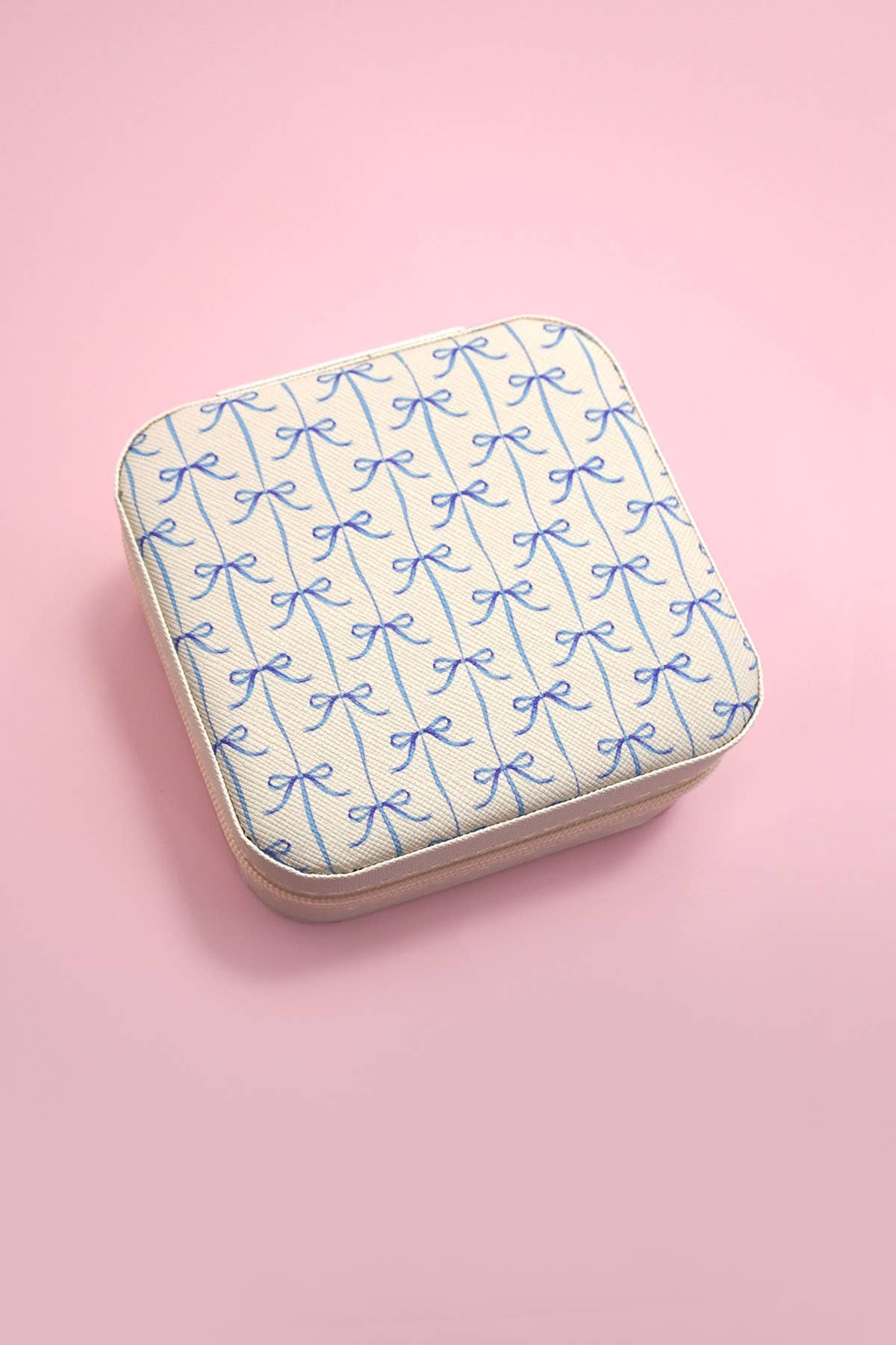 Blue Bow Travel Jewelry Box Case