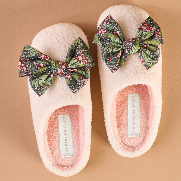 Jolly Sprig Betty Bow - Fuzzy Slippers
