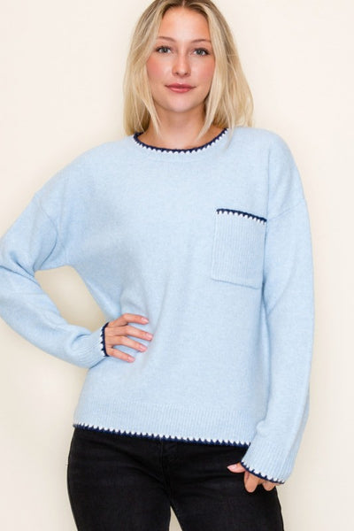 the Nina Stitch Edge Sweater