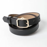 Black Skinny Leather Belt