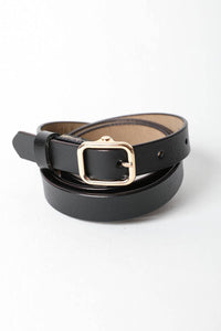Black Skinny Leather Belt