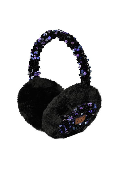 C.C Sequin Faux Fur Sequin Earmuff - 4 colors