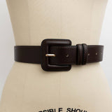Square Buckle Belt Dark Brown