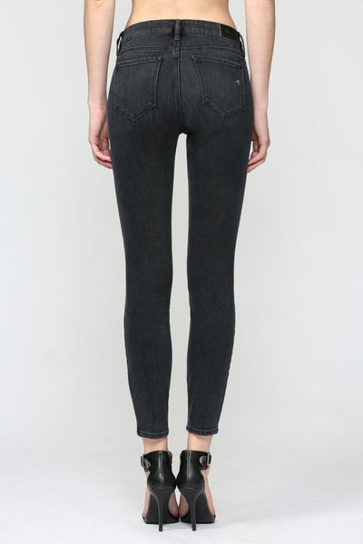 Amelia Skinny with clean hem in washed black - Hidden Jeans
