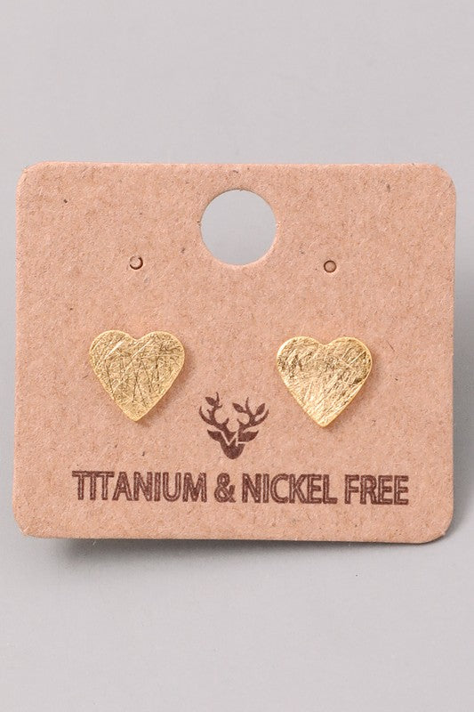 Dainty Heart Stud Earrings