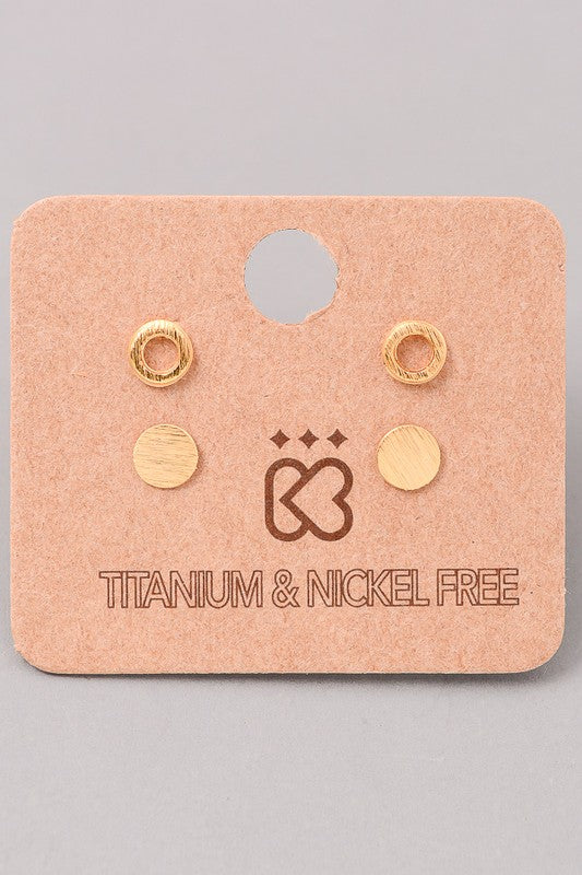 Circle Stud Earring Set