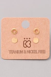 Circle Stud Earring Set