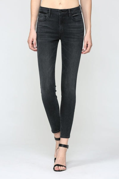 Amelia Skinny with clean hem in washed black - Hidden Jeans