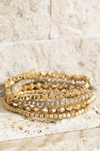 Beaded star bracelet set of 4