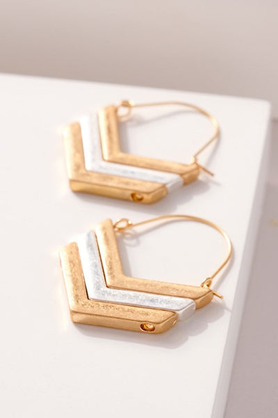 Gold & Silver triple arrow earrings