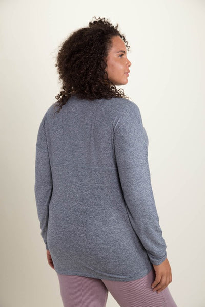 Brushed marled long sleeve active top - the Hilary