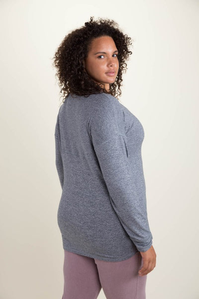 Brushed marled long sleeve active top - the Hilary