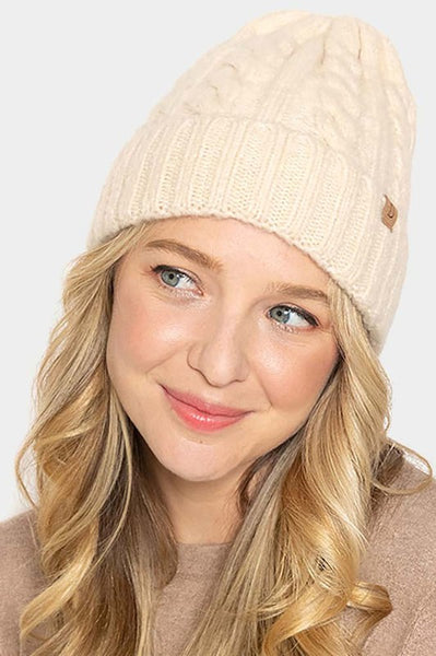 Cuff beanie hats in 3 colors
