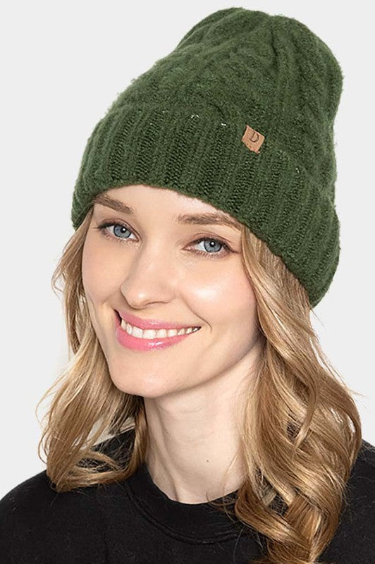 Cuff beanie hats in 3 colors