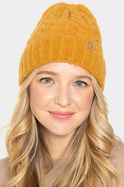 Cuff beanie hats in 3 colors