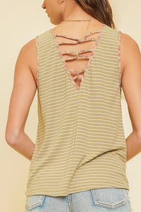 Floral criss cross back sleeveless tank top - the Micah