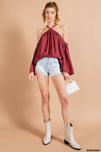 Off the shoulder Strappy Top - the Aurora