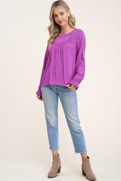Orchid long sleeve spring blouse - the Olivia