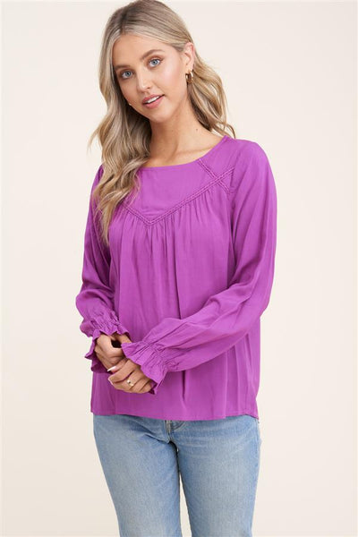 Orchid long sleeve spring blouse - the Olivia