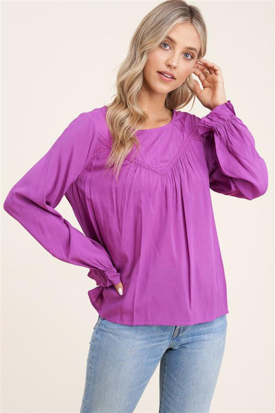 Orchid long sleeve spring blouse - the Olivia