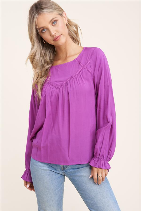 Orchid long sleeve spring blouse - the Olivia