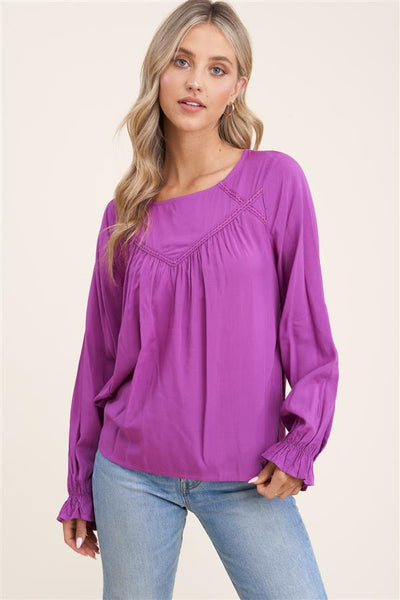 Orchid long sleeve spring blouse - the Olivia
