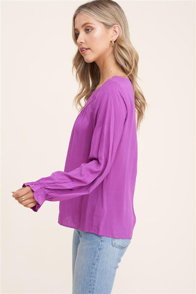 Orchid long sleeve spring blouse - the Olivia
