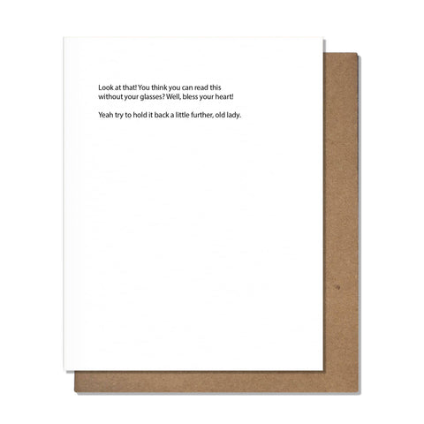 Without Glasses - Birthday Card