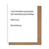 Passwords - Birthday Card