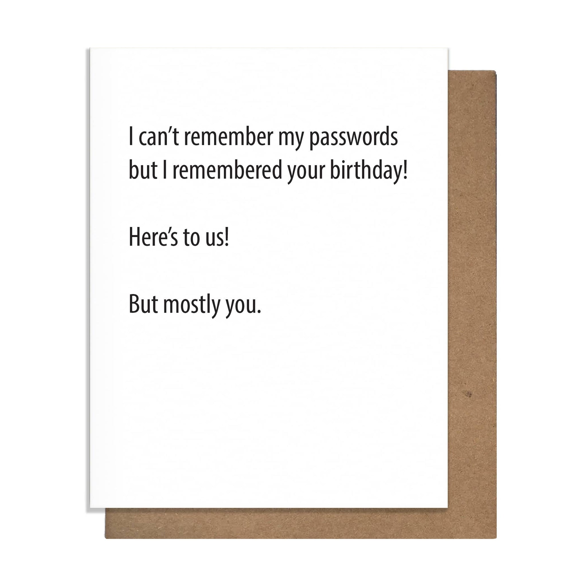 Passwords - Birthday Card