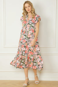 Floral midi tiered dress - the Juliet
