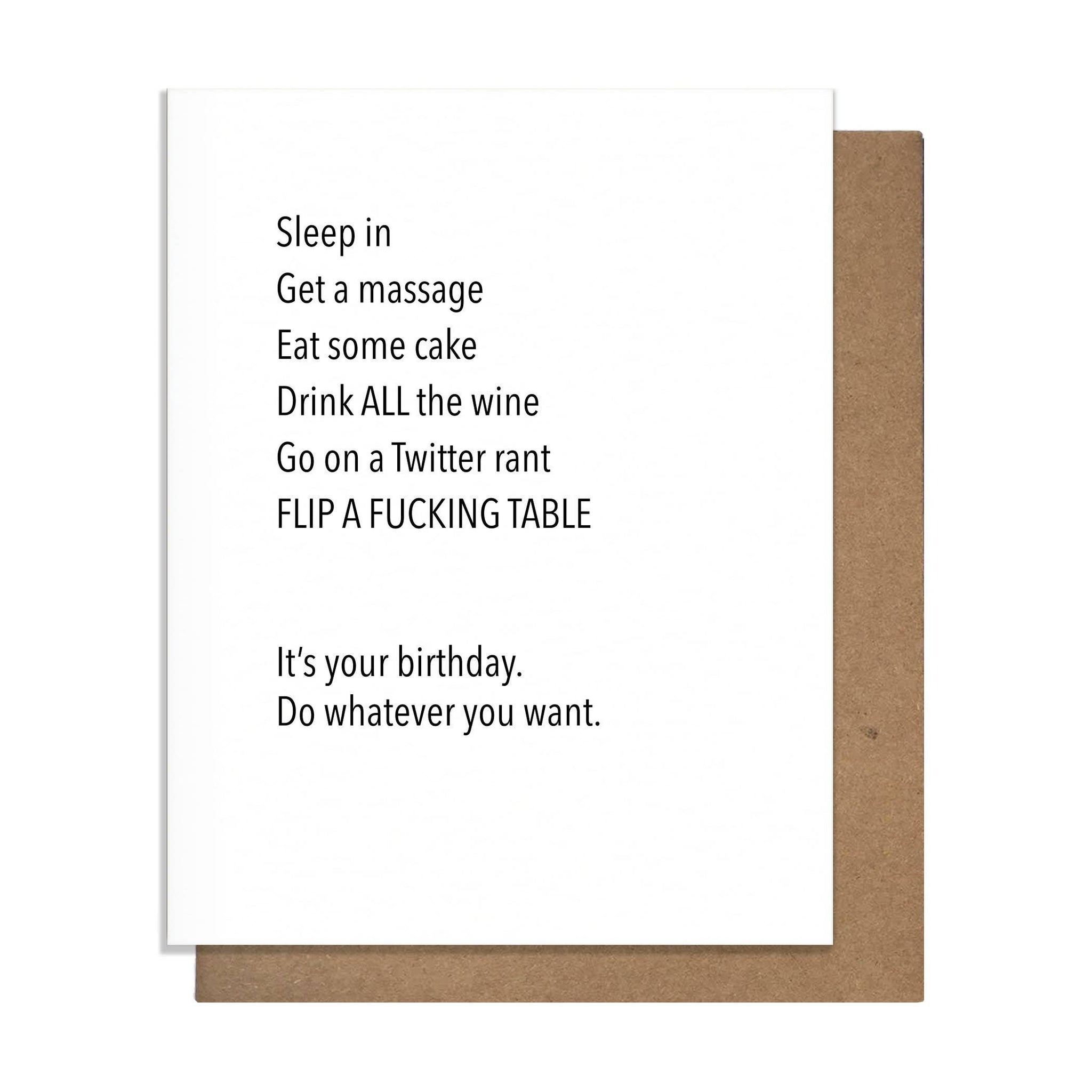 Flip Table - Birthday Card