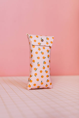 Mini Oranges Pink Glasses Case