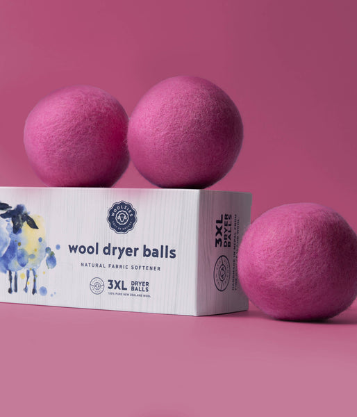 Wool Dryer Balls - Set of 3 PINK