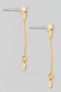 Opal Chain Drop Earrings