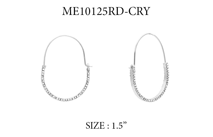 Silver Pave Hoops