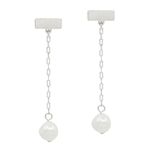 Silver Pearl Drop Earrings
