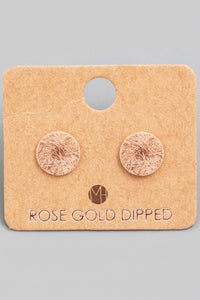 Rose gold Circle Disc Stud Earrings