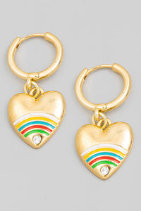 Heart drop huggie earrings