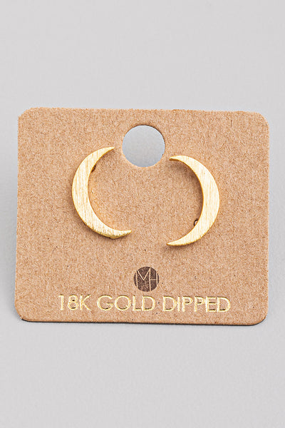 Crescent Moon Studs - 3 colors
