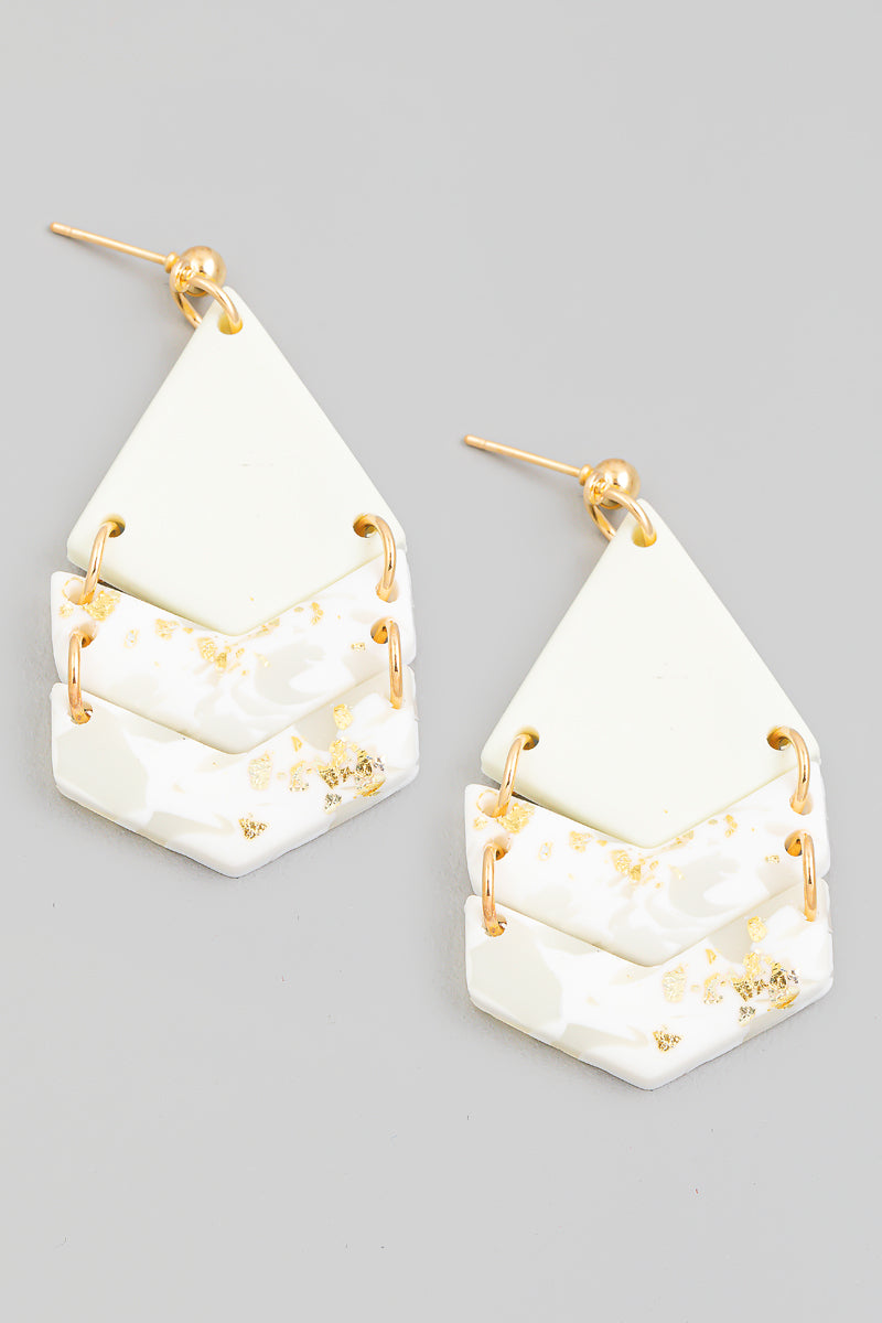 Geometric Clay Drop Earrings