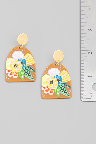 Flower Print Clay earrings