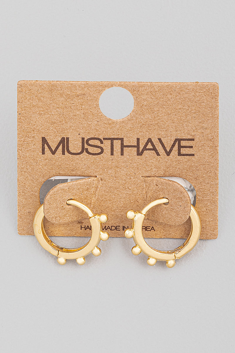 Mini Bead Huggie Earrings
